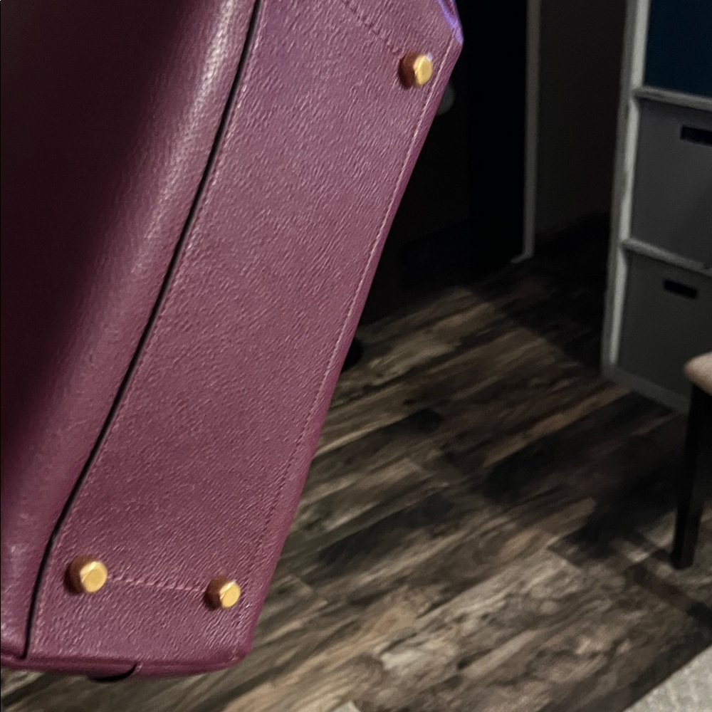 Coach Deep Purple Leather Tote - Picture 3 of 5